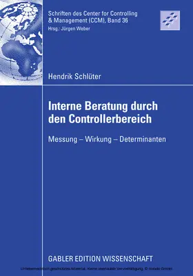 Schlüter | Interne Beratung durch den Controllerbereich | E-Book | sack.de