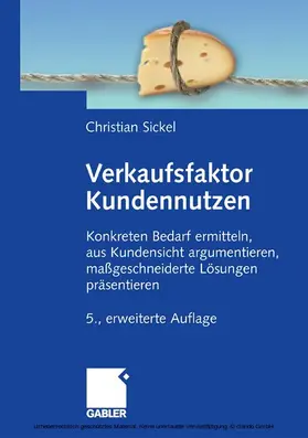 Sickel | Verkaufsfaktor Kundennutzen | E-Book | www.sack.de
