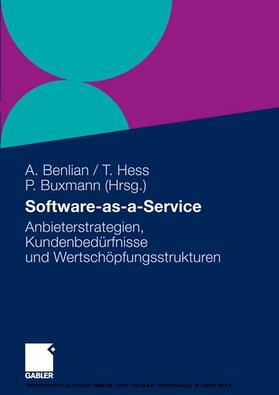 Benlian / Hess / Buxmann |  Software-as-a-Service | eBook | Sack Fachmedien