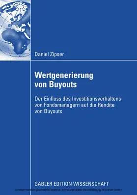 Zipser |  Wertgenerierung von Buyouts | eBook | Sack Fachmedien