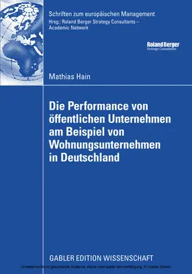 Hain | Die Performance von öffentlichen Unternehmen am Beispiel von Wohnungsunternehmen in Deutschland | E-Book | www.sack.de