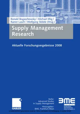 Bogaschewsky / Eßig / Lasch |  Supply Management Research | eBook | Sack Fachmedien