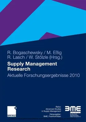 Bogaschewsky / Eßig / Lasch |  Supply Management Research | eBook | Sack Fachmedien