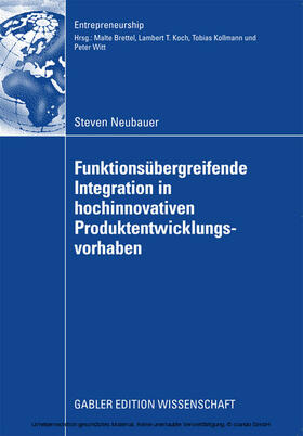 Neubauer |  Funktionsübergreifende Integration in hochinnovativen Produktentwicklungsvorhaben | eBook | Sack Fachmedien