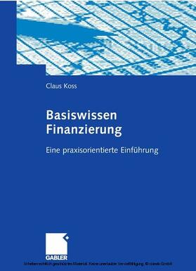 Koss | Basiswissen Finanzierung | E-Book | sack.de