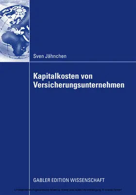 Jähnchen |  Kapitalkosten von Versicherungsunternehmen | eBook | Sack Fachmedien