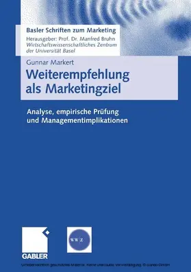 Markert | Weiterempfehlung als Marketingziel | E-Book | www.sack.de
