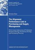 Baier |  The Alignment Performance Link in Purchasing and Supply Management | eBook | Sack Fachmedien