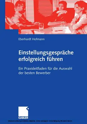 Hofmann |  Einstellungsgespräche erfolgreich führen | eBook | Sack Fachmedien