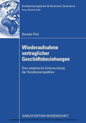 Pick | Wiederaufnahme vertraglicher Geschäftsbeziehungen | E-Book | sack.de
