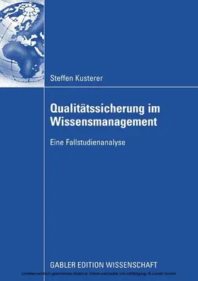 Kusterer | Qualitätssicherung im Wissensmanagement | E-Book | sack.de