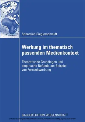Sieglerschmidt | Werbung im thematisch passenden Medienkontext | E-Book | sack.de