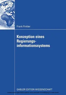 Finkler | Konzeption eines Regierungsinformationssystems | E-Book | sack.de
