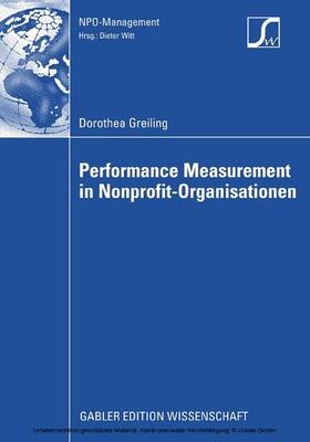 Greiling | Performance Measurement in Nonprofit-Organisationen | E-Book | sack.de