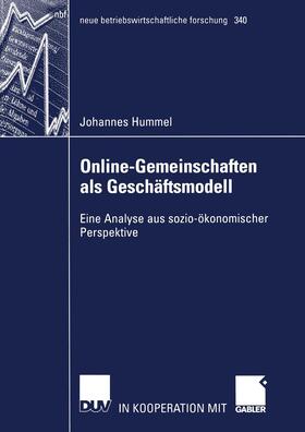 Hummel | Hummel, J: Online-Gemeinschaften als Geschäftsmodell | Buch | 978-3-8350-0103-9 | sack.de