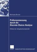 Brocke |  Präferenzmessung durch die Discrete Choice-Analyse | Buch |  Sack Fachmedien