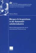 Mentz |  Mentz, M: Mergers & Acquisitions in der Automobilzulieferind | Buch |  Sack Fachmedien
