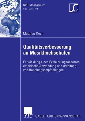Koch | Koch, M: Qualitätsverbesserung an Musikhochschulen | Buch | 978-3-8350-0350-7 | sack.de