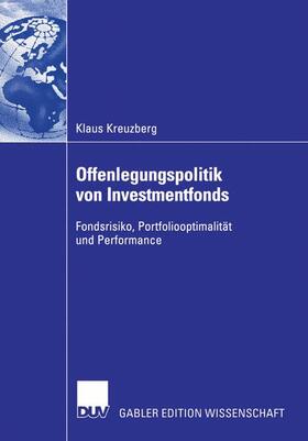 Kreuzberg | Offenlegungspolitik von Investmentfonds | Buch | 978-3-8350-0366-8 | sack.de