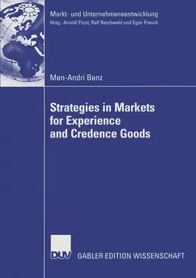 Benz |  Strategies in Markets for Experience and Credence Goods | Buch |  Sack Fachmedien