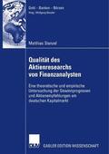 Stanzel |  Stanzel, M: Qualität des Aktienresearch von Finanzanalysten | Buch |  Sack Fachmedien