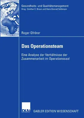 Gfrörer | Das Operationsteam | Buch | 978-3-8350-0921-9 | www.sack.de