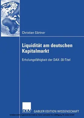 Gärtner |  Liquidität am deutschen Kapitalmarkt | eBook | Sack Fachmedien