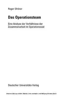 Gfrörer | Das Operationsteam | E-Book | www.sack.de