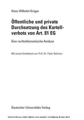 Krüger | Öffentliche und private Durchsetzung des Kartellverbots von Art. 81 EG | E-Book | sack.de