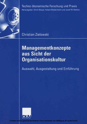 Zielowski | Managementkonzepte aus Sicht der Organisationskultur | E-Book | sack.de
