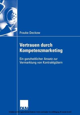 Deckow | Vertrauen durch Kompetenzmarketing | E-Book | sack.de