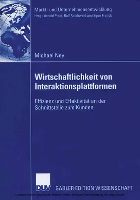 Ney |  Wirtschaftlichkeit von Interaktionsplattformen | eBook | Sack Fachmedien