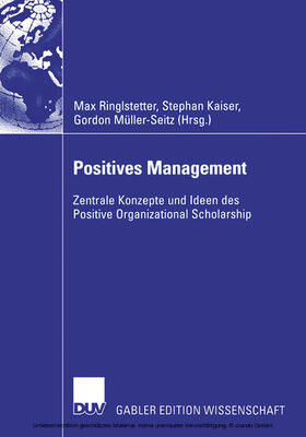 Ringlstetter / Kaiser / Müller-Seitz | Positives Management | E-Book | sack.de