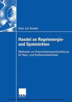 Swider | Handel an Regelenergie- und Spotmärkten | E-Book | www.sack.de
