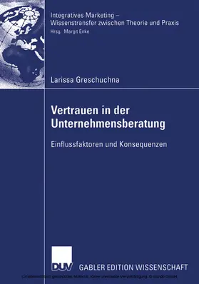 Greschuchna | Vertrauen in der Unternehmensberatung | E-Book | www.sack.de