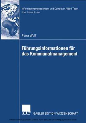 Wolf | Führungsinformationen für das Kommunalmanagement | E-Book | sack.de