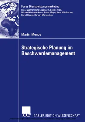 Mende | Strategische Planung im Beschwerdemanagement | E-Book | www.sack.de