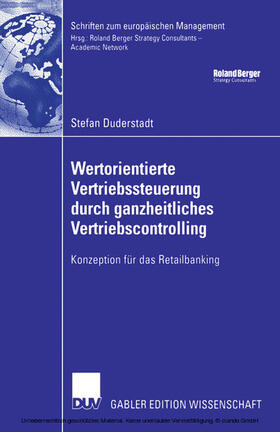 Duderstadt | Wertorientierte Vertriebssteuerung durch ganzheitliches Vertriebscontrolling | E-Book | sack.de