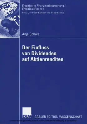 Schulz |  Der Einfluss von Dividenden auf Aktienrenditen | eBook | Sack Fachmedien