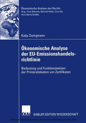 Zwingmann | Ökonomische Analyse der EU-Emissionshandelsrichtlinie | E-Book | sack.de