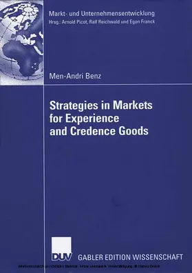 Benz |  Strategies in Markets for Experience and Credence Goods | eBook | Sack Fachmedien