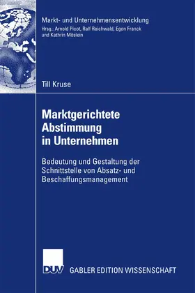 Kruse |  Marktgerichtete Abstimmung in Unternehmen | eBook | Sack Fachmedien