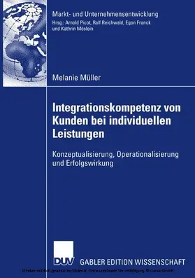 Müller |  Integrationskompetenz von Kunden bei individuellen Leistungen | eBook | Sack Fachmedien