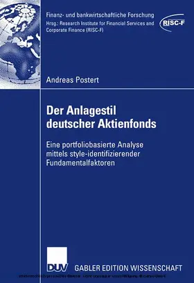 Postert | Der Anlagestil deutscher Aktienfonds | E-Book | www.sack.de
