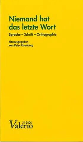 Eisenberg |  Niemand hat das letzte Wort | Buch |  Sack Fachmedien