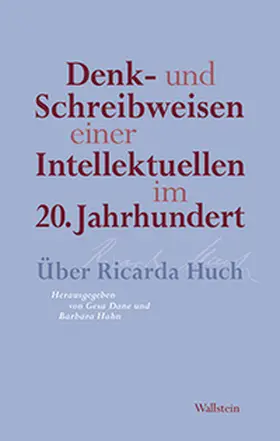 Dane / Hahn |  Denk- und Schreibweisen einer Intellektuellen im 20. Jahrhundert | Buch |  Sack Fachmedien