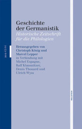 Bohnenkamp / Espagne / Gruendler | Geschichte der Germanistik. Mitteilungen 43/44 | Buch | 978-3-8353-1296-8 | sack.de