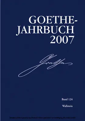 Frick / Golz / Zehm |  Goethe-Jahrbuch 124, 2007 | eBook | Sack Fachmedien