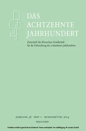 Zelle |  Das achtzehnte Jahrhundert 38/1 | eBook | Sack Fachmedien