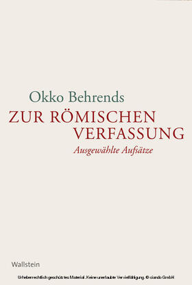 Avenarius / Behrends / Möller | Zur römischen Verfassung | E-Book | sack.de